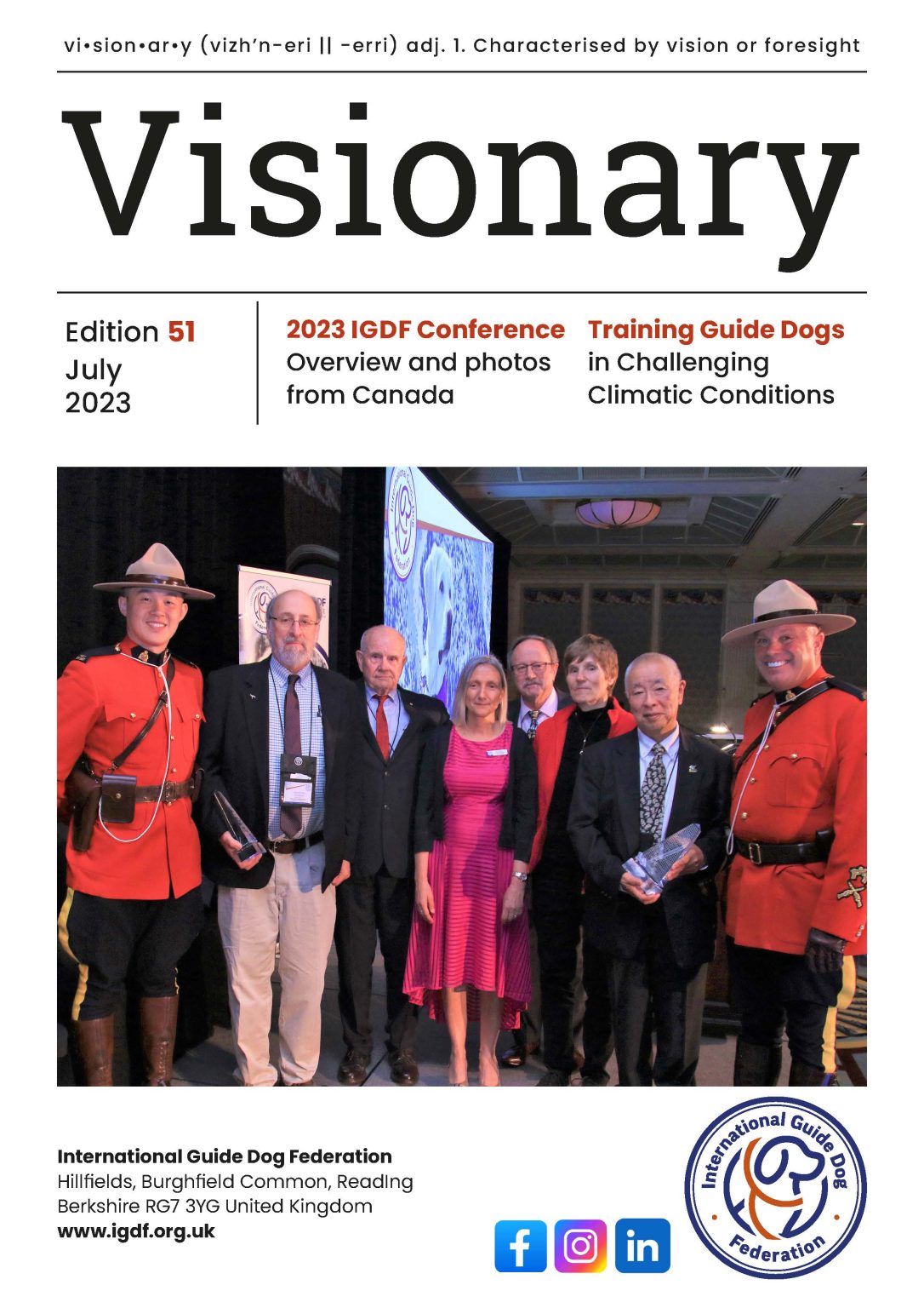 July 2023 Visionary Magazine cover page